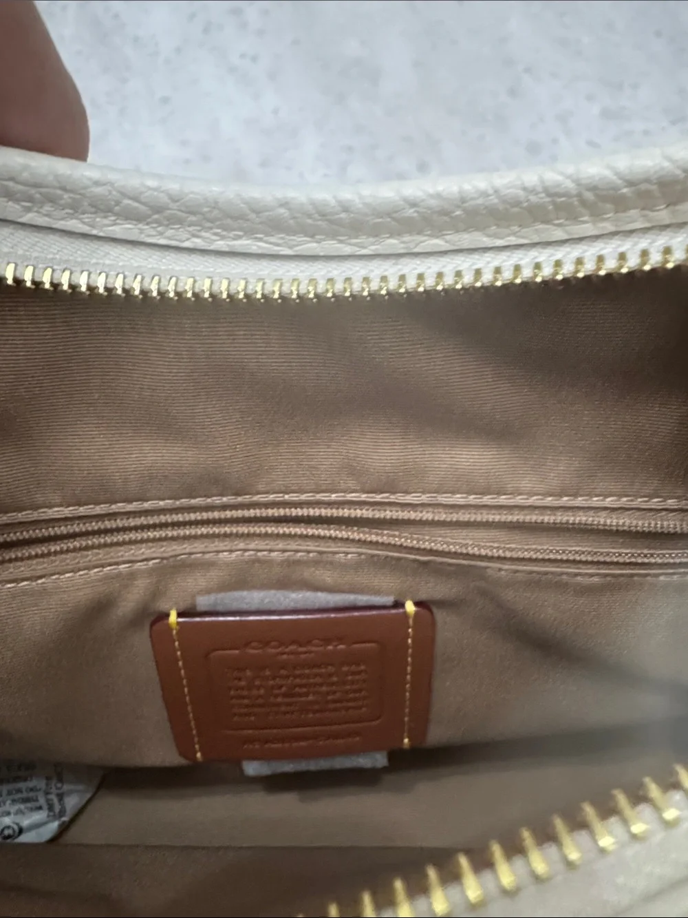 Coach Cream Crossbody with Yellow Floral Print and Gold Hardware